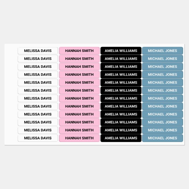 Modern Simple Kids Waterproof Name Labels (Sheet)