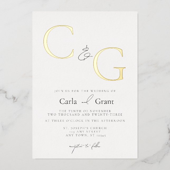 Modern Simple Large Monogram Wedding (Front)