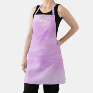Modern Simple Lavender Chef Name Purple Apron