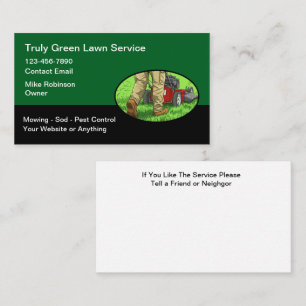 Modern Simple Lawn Service Business Cards