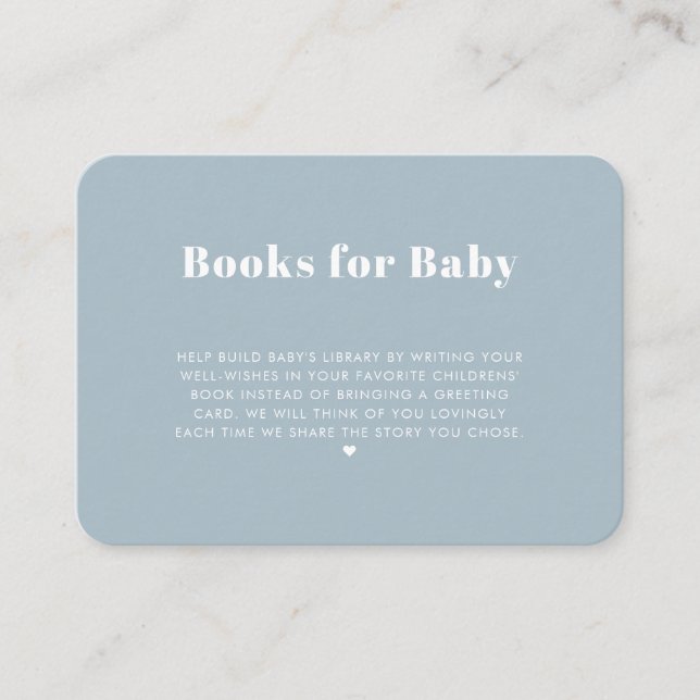 Modern Simple Light Blue Books for Baby Enclosure Card (Front)