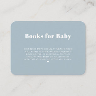 Modern Simple Light Blue Books for Baby Enclosure Card