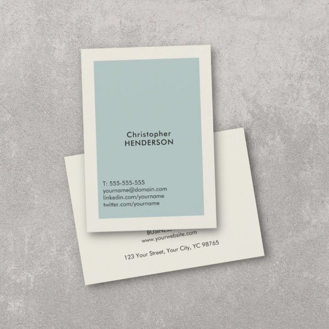 Modern Simple Light Blue Grey Consultant Business Card (Creator Uploaded)