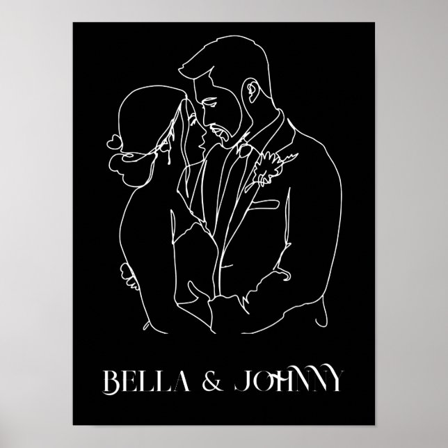  Modern Simple Line Art Black and white ,boho chic Poster (Front)