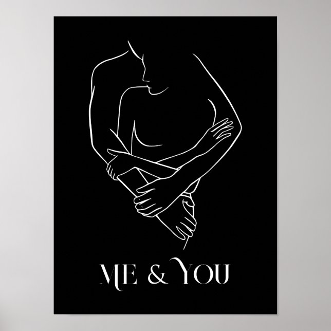  Modern Simple Line Art Black and white ,boho chic Poster (Front)