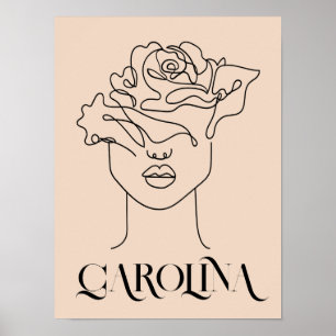  Modern Simple Line Art Black  , Boho Chic  Poster