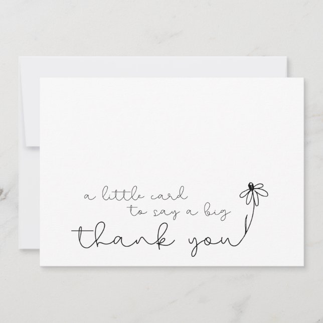 Modern Simple Line Art Thank You Card (Front)