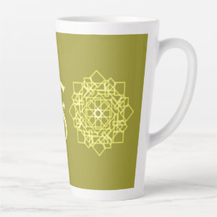 Modern Simple line stripes floral monogram name Latte Mug