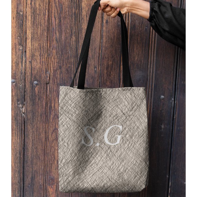Modern simple lines monogrammed  tote bag (Creator Uploaded)