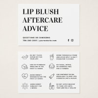Modern Simple Lip Blush Lip Tattoo Aftercare Card