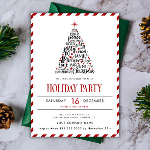 Modern Simple Logo Corporate Party Christmas Tree Holiday Card