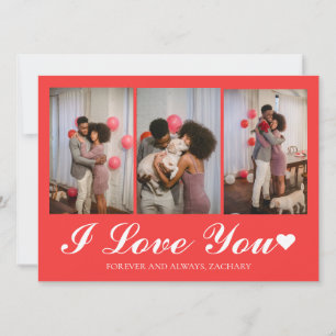 Modern Simple Love valentines day couple 3 photo Holiday Card