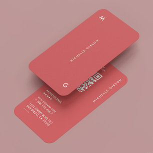 Modern Simple Marketing Professional Pink Coral  Business Card