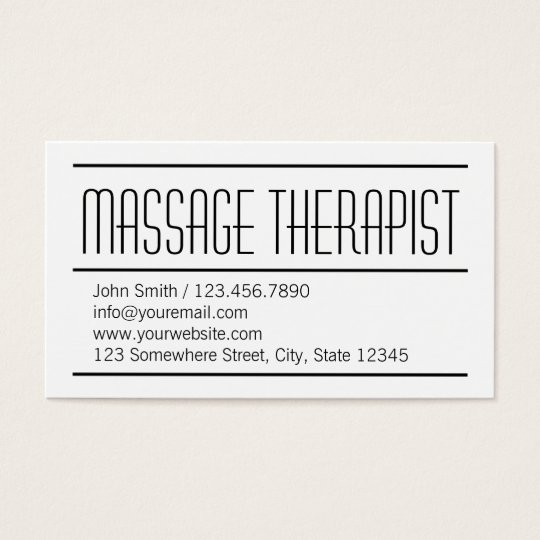 Modern Simple Massage Therapist Business Card