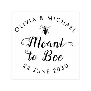 Modern Simple Meant to Bee Honey Pot Wedding Favou Self-inking Stamp