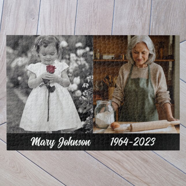 Modern Simple Memorial Photo Jigsaw Puzzle (Creator Uploaded)