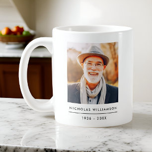 Modern Simple Memorial Remembrance Custom Photo Coffee Mug