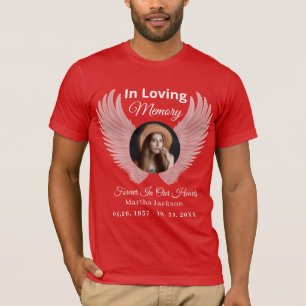 Modern Simple Memorial Remembrance Custom Photo T-Shirt