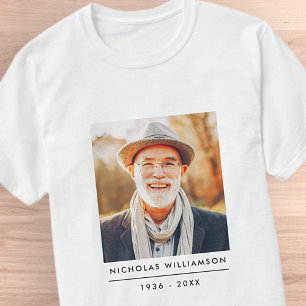 Modern Simple Memorial Remembrance Custom Photo T-Shirt