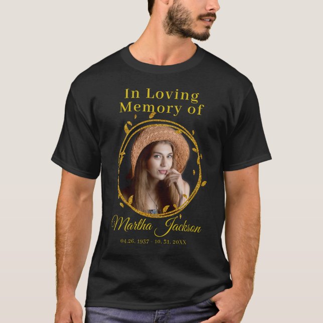 Modern Simple Memorial Remembrance Custom Photo  T-Shirt (Front)