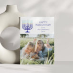 Modern Simple Menorah Hanukkah Two Photo  Holiday Card<br><div class="desc">Share the light of Hanukkah with this modern and simple holiday card,  featuring a stylish menorah design and space for two of your favourite photos. Perfect for sending warm wishes and celebrating the Festival of Lights with loved ones.</div>