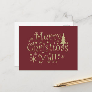 Modern Simple Merry Christmas party Holiday Postcard
