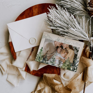 Modern Simple Merry Christmas Photo Christmas Card