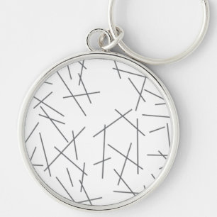 Modern, simple, messy graphic line pattern key ring