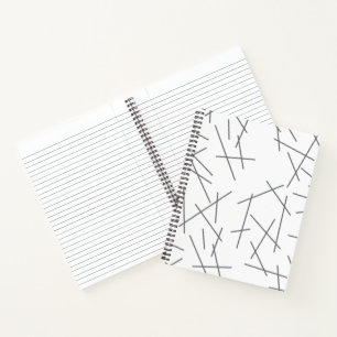 Modern, simple, messy graphic line pattern notebook