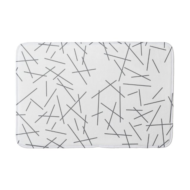 Modern, simple, messy, trendy graphic line pattern bath mat (Front)