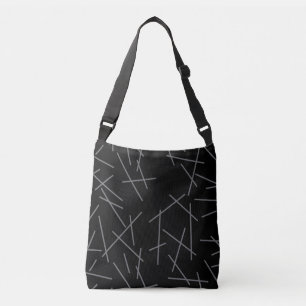 Modern, simple, messy, trendy graphic line pattern crossbody bag