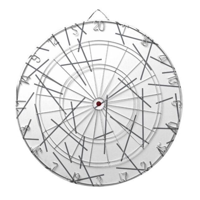 Modern, simple, messy, trendy graphic line pattern dartboard (Front)