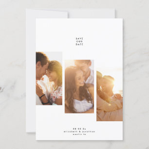 modern simple minimal 5 photo save the date