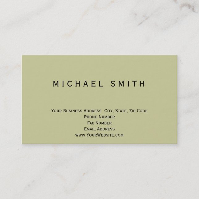 Modern Simple Minimal Beige Colour Business Card (Front)