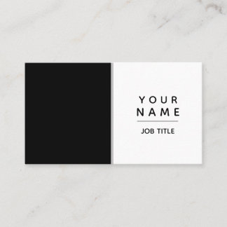 Modern Simple Minimal Black and White Colour Block Business Card