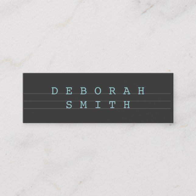 Modern Simple Minimal Blue Grey Business Card (Front)