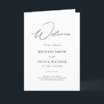 Modern Simple Minimal Calligraphy Folded Wedding Programme<br><div class="desc">Enhance the beauty of your wedding ceremony with this Modern Simple Minimal Calligraphy Folded Wedding Program. With a classic black and white colour scheme and hand lettered calligraphy script font, this program adds a touch of elegance and sophistication to your big day. Perfect for a romantic church wedding, this program...</div>