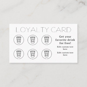 Modern Simple Minimal Coffee Cup Shop Café Loyalty Card