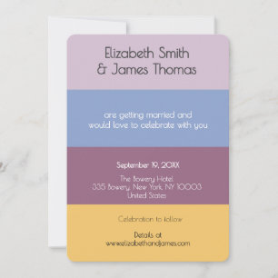 Modern Simple Minimal Contemporary Wedding Invitation