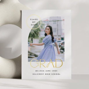 Modern Simple Minimal Curved Arch Graduation Card