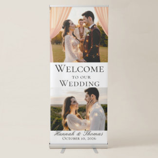 Modern Simple Minimal Custom Photo Wedding Banner
