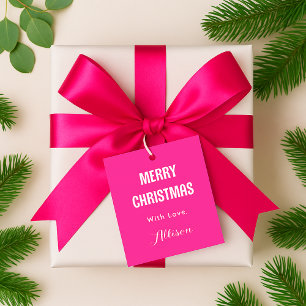 Modern Simple Minimal Cute Bright Pink  Favour Tags