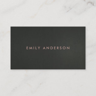 MODERN SIMPLE MINIMAL FAUX DARK SILVER GREY BLACK BUSINESS CARD