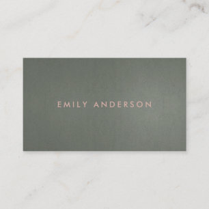 MODERN SIMPLE MINIMAL FAUX DARK SILVER STEEL GREY BUSINESS CARD