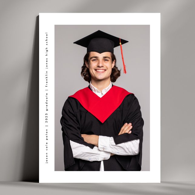 modern simple minimal frame 2 photo graduation announcement (Creator Uploaded)