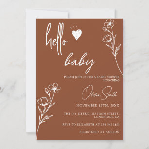 Modern Simple Minimal Gender Neutral Baby Shower Invitation