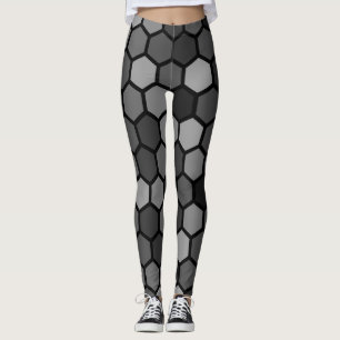 Modern simple minimal hexagonal geometric art leggings