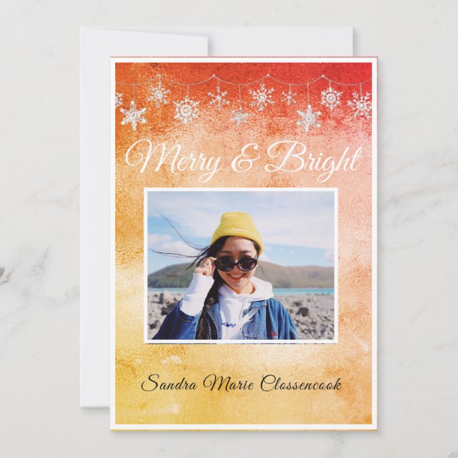 Modern Simple Minimal Metalic Orange Red (Front)