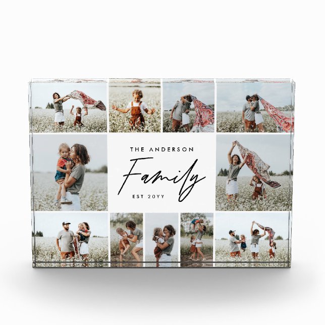 modern simple minimal multi photo family gift (Front)