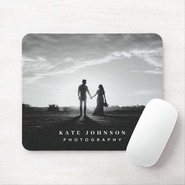 Modern Simple Minimal Photo Photographer Business Mouse Mat (With Mouse)